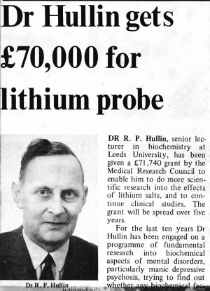 Awarded For Research - Dr Hullin Hospital News Headline 1970